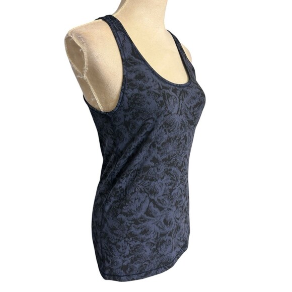 Athleta Navy Blue  Black Scoop Neck Textured Tank Top Womens Size M - Picture 6 of 10